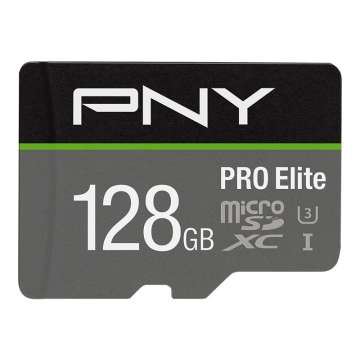 PNY 128GB microSDXC Pro Elite Class 10 U3 V10 + adapterrel PNY 128GB microSDXC Pro Elite Class 10 U3 V10 + adapterrel