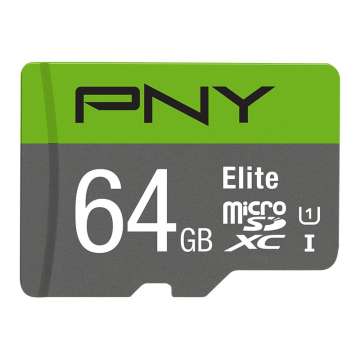 PNY 64GB microSDXC Elite Class 10 UHS-I + adapterrel PNY 64GB microSDXC Elite Class 10 UHS-I + adapterrel