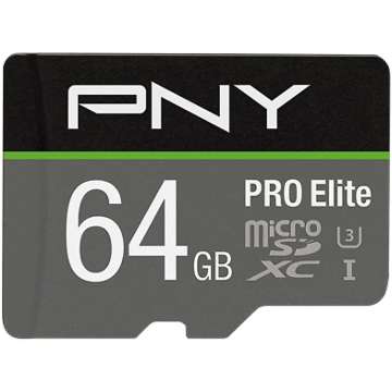 PNY 64GB microSDXC Pro Elite Class 10 U3 + adapterrel PNY 64GB microSDXC Pro Elite Class 10 U3 + adapterrel