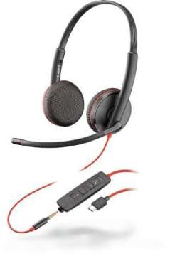 Poly Plantronics Blackwire 3225 USB-C/A & 3,5mm Headset Black