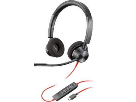 Poly Plantronics Blackwire 3320-M USB-C/A Headset Black Poly Plantronics Blackwire 3320-M USB-C/A Headset Black
