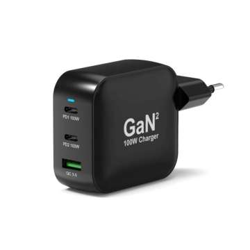 Port Designs GaN2 PD 100W Wall Charger with 2M USB-C cable Black