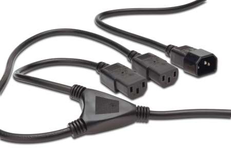Assmann Power Cord splitter cable, C14 - 2x C13 1,7m Black