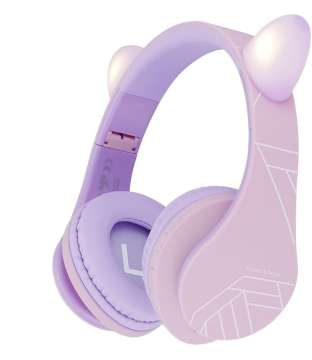 PowerLocus P2Kids Bluetooth Headset Purple/Pink Ears