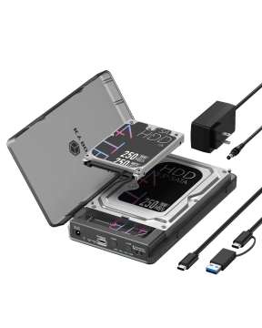 Raidsonic IB-3882MSCL-CU31 Clone and DockingStation for M.2 NVMe SSD and 2.5"/3.5" SATA SSD/HDD Black