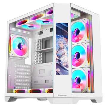 Rampage NOVA RGB Tempered Glass White