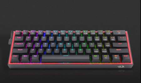 Redragon Fizz Pro black, wired&2.4G&BT mechanical Keyboard, RGB, blue switch Black HU