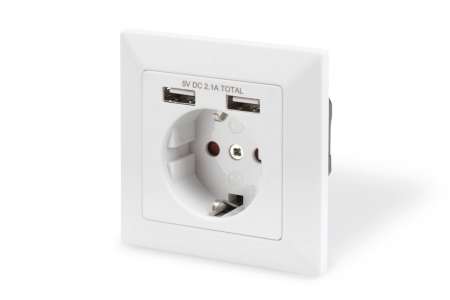 Digitus DA-70613 csatlakozóaljzat 2x USB White Digitus DA-70613 csatlakozóaljzat 2x USB White