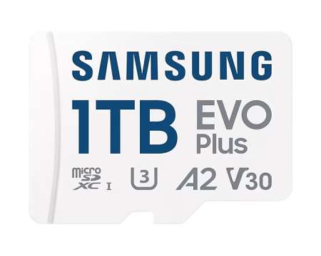Samsung 1TB microSDXC EVO Plus Class10 U3 A2 V30 + adapterrel Samsung 1TB microSDXC EVO Plus Class10 U3 A2 V30 + adapterrel