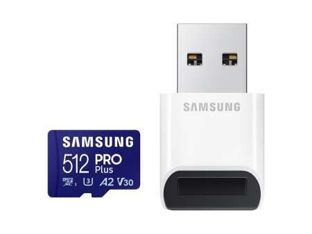 Samsung 512GB microSDXC Pro Plus Class10 U3 A2 V30 adapter nélkül Samsung 512GB microSDXC Pro Plus Class10 U3 A2 V30 adapter nélkül