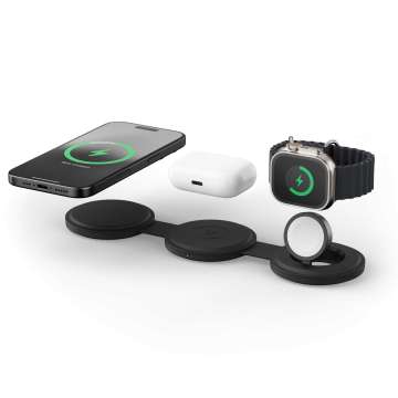Satechi OntheGo 3-in-1 Wireless Charger Black