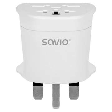 Savio AP-05 Travel adapter global socket – UK plug White