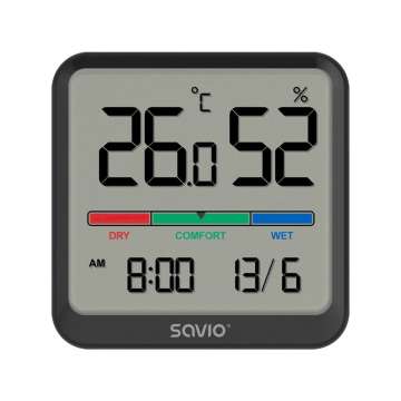 Savio CT-01 Temperature and Humidity Sensor Black