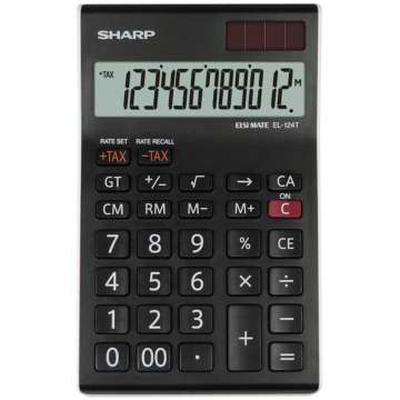 Sharp EL-124TWH Asztali számológép Black