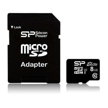 Silicon Power 8GB microSDHC Elite Class 10 UHS-I U1 + adapterrel