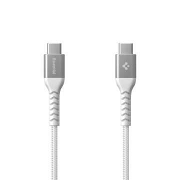 Spigen Essential USB-C to USB-C 100W Fabric Cable 1m White Spigen Essential USB-C to USB-C 100W Fabric Cable 1m White