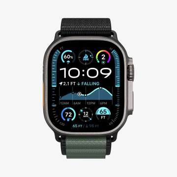 Spigen Fabric Band (hook) for Apple Watch 49mm/46mm/45mm/44mm Black Green