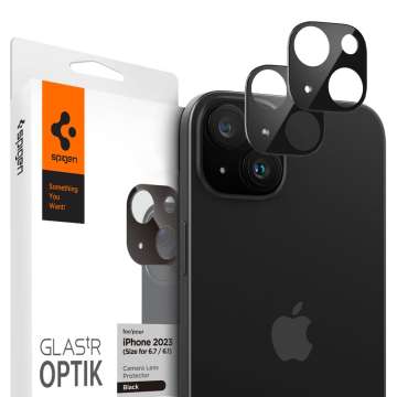 Spigen iPhone 15/15 Plus/14/14 Plus Glass tR Optik Black (2 Pack)