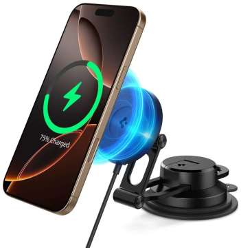 Spigen OneTap Pro 4 MagSafe Car Mount Charger Wireless / Dashboard / Windshield Black