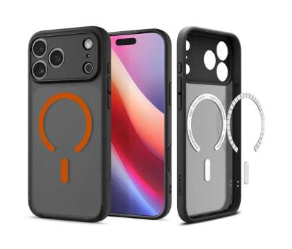 Spigen Ultra Hybrid MagSafe case for iPhone 17 Pro Max Frost Black Orange Spigen Ultra Hybrid MagSafe case for iPhone 17 Pro Max Frost Black Orange
