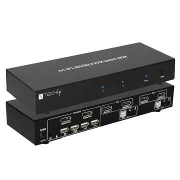 TECHLY IDATA DP-KVM2 2-Port DisplayPort1.2 Dual-Monitor KVM Switch