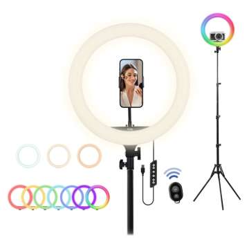 TnB INFLUENCE PRO 14" RGB LED Ring Light with Tripod for Studio TnB INFLUENCE PRO 14" RGB LED Ring Light with Tripod for Studio