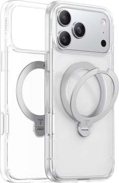 Torras Ostand Q3 Spin case for iPhone 17 Pro Max Clear