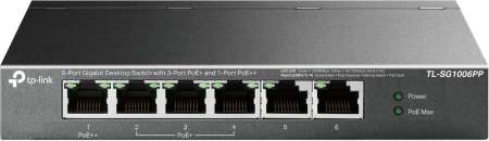 TP-Link TL-SG1006PP 6-Port Gigabit Desktop Switch with 3-Port PoE+ and 1-Port PoE++