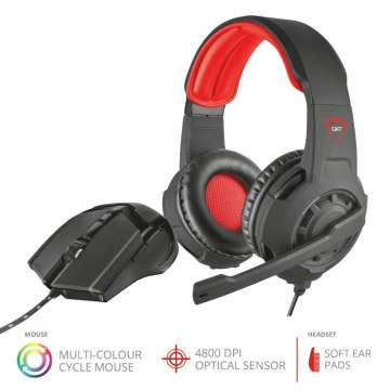 Trust GXT 784 2-in-1 Gaming Set with Headset & Mouse Black/Red