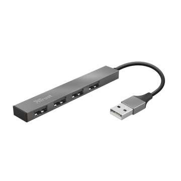 Trust Halyx Aluminium 4-Port Mini USB Hub Silver Trust Halyx Aluminium 4-Port Mini USB Hub Silver