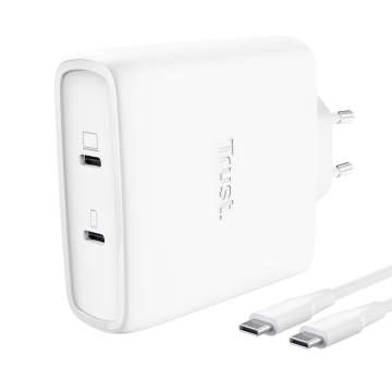 Trust Maxo 100W 2-Port USB-C GaN Charger White Trust Maxo 100W 2-Port USB-C GaN Charger White