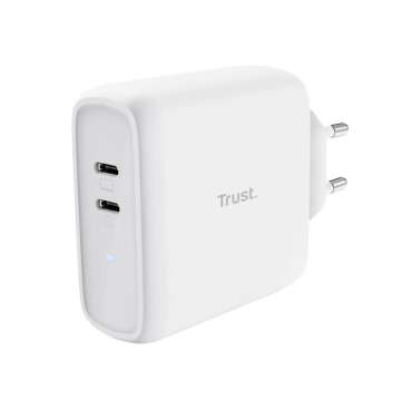 Trust Maxo Dual 65W USB-C Charger White Trust Maxo Dual 65W USB-C Charger White