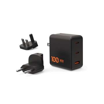 UAG 100W 3Port ((2)USB-C, (1)USB-A) Wall Charger Black