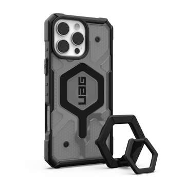 UAG Pathfinder Clear Magsafe iPhone 16 Pro Max Ash/Black+Stand