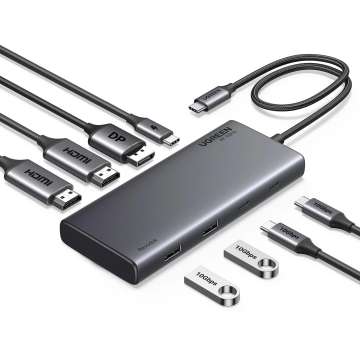 UGREEN 8-in-1 Docking Station (4K Triple Display PD 100W) Grey
