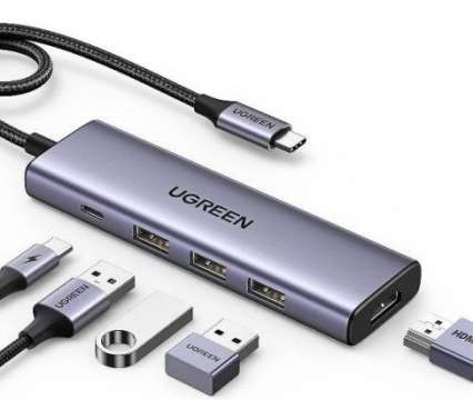 UGREEN Revodok 5-in-1 4K HDMI USB-C Hub mit 3x USB-A 3.0 Grey