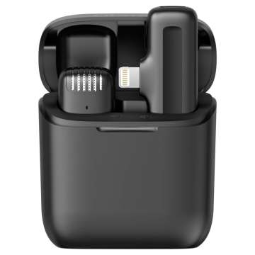 Ulanzi J11 vezeték nélküli Lavalier mikrofon 1 mikrofon és 1 vevő lighting csatlakozás Black