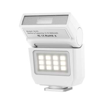 Ulanzi SL03 Spark Lite mini vaku és Led, dönthető, GN8, középpontos érintkező, fehér