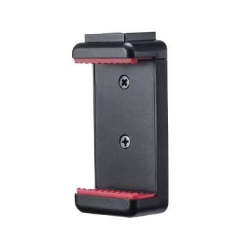 Ulanzi ST-07 telefon tartó adapter állványhoz, vakupapucs adapterrel, fekete piros Ulanzi ST-07 telefon tartó adapter állványhoz, vakupapucs adapterrel, fekete piros