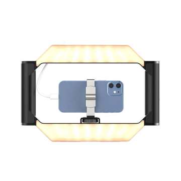 Ulanzi U-rig, LED keret, telefon tartóval, 3 vakupapucs, bluetooth kioldó, 2500k-9000K, 5000mAh