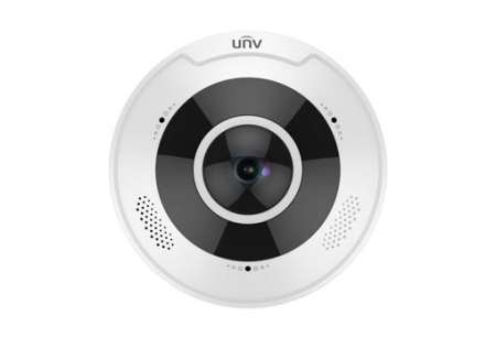 Uniview Pro 4K (12MP) halszem dómkamera, 1.8mm fix objektívvel, mikrofonnal és hangszóróval