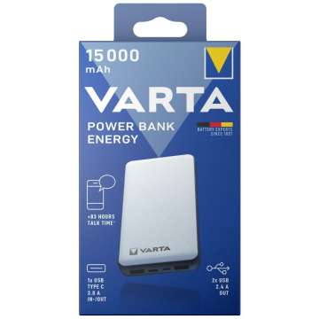 Varta Energy 15000mAh PowerBank White Varta Energy 15000mAh PowerBank White