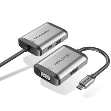 Vention 4-in-1 USB-C Docking Station Grey