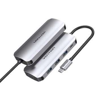 Vention 5in1 USB Type C Hub with 4K HDMI Output Grey