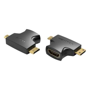 Vention AGFB0 2in1 HDMI and MiniHDMI/MircoHDMI Adapter Black