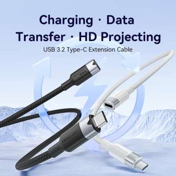 Vention USB 3.2 Gen2 C Male to C Female 10Gbps Extension Aluminum Alloy Type cable 0,5m White