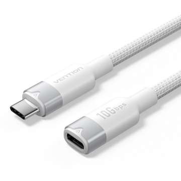 Vention USB 3.2 Gen2 C Male to C Female 10Gbps Extension Aluminum Alloy Type cable 1m White