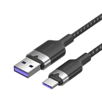 Vention USB 2.0 A Male to C Male 6A Aluminum Alloy Type cable 2m Black