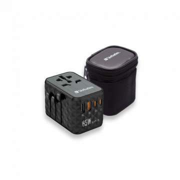 Verbatim GaN III Universal Travel Adapter UTA-05 with 2 x USB-C PD & QC 4+ & 2 x USB-A ports