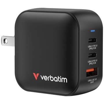 Verbatim Mini GaN Wall Charger 70W 3 Port Black
